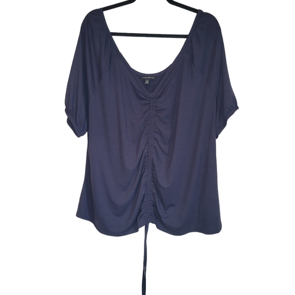 EUC Lane Bryant Classic Convertible Perfect Sleeve Top in Night Sky, Size 26/28 - Picture 4 of 8